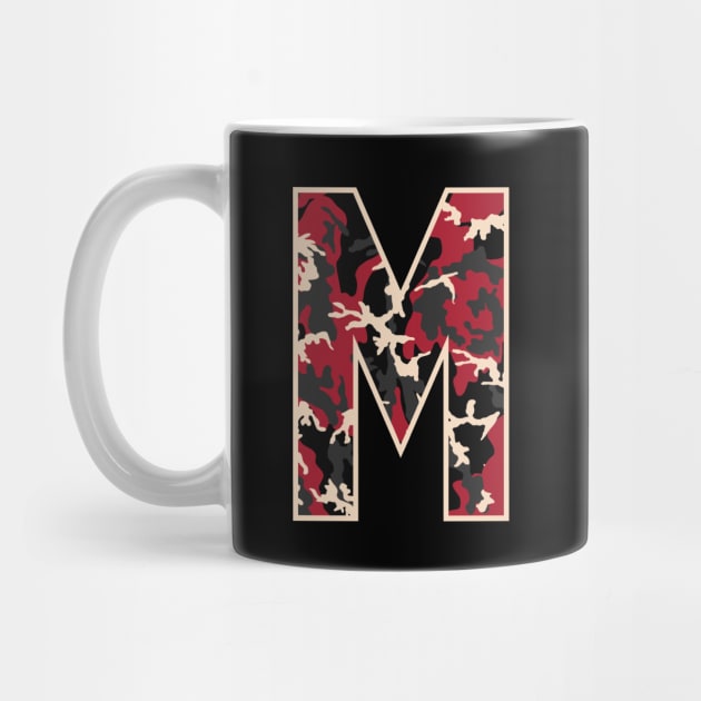 Initial Capital Letter M Camo Alphabet Gift Women Men Kids by teeleoshirts